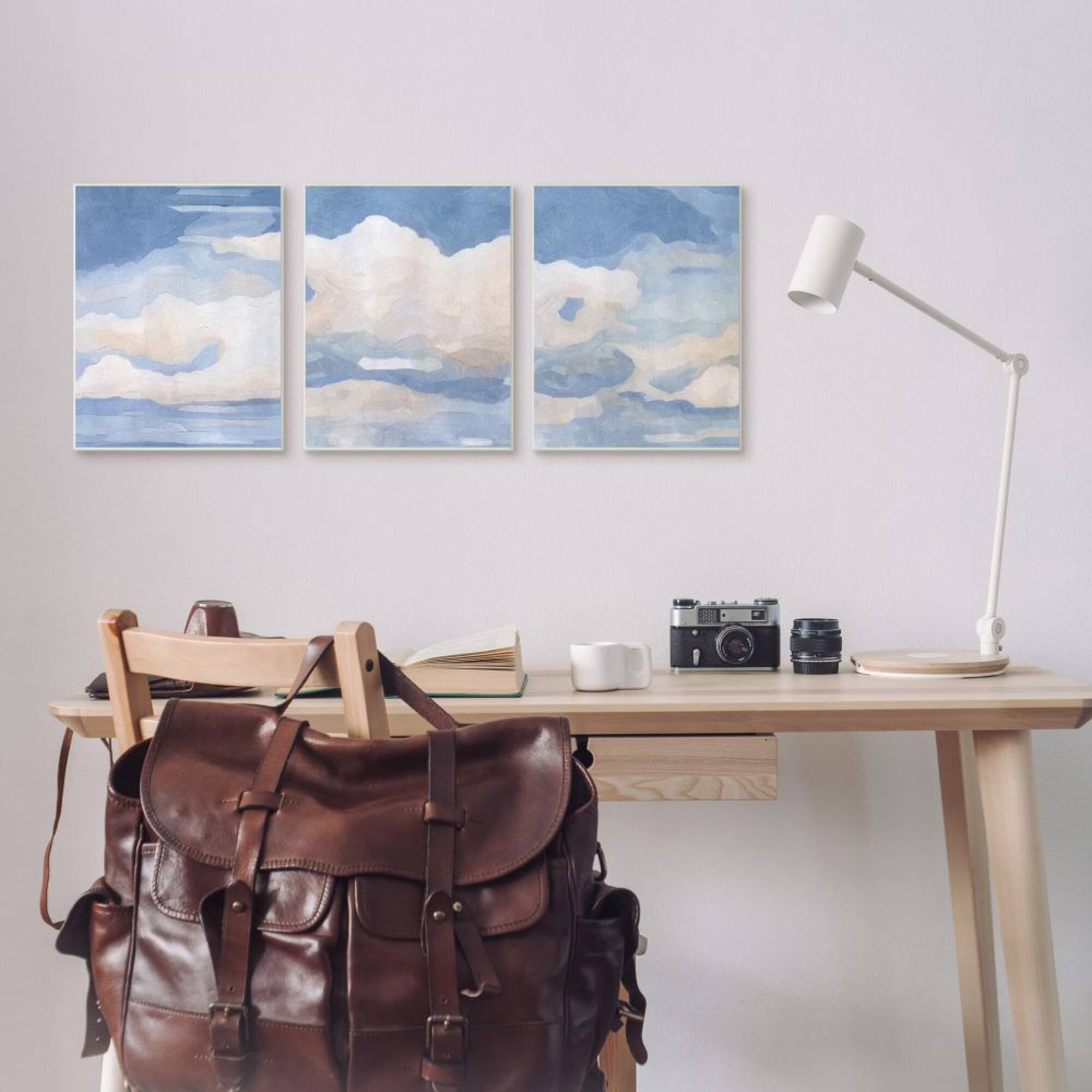 Stupell Industries Sky Blue Cloud Scape Traditional Nature Painting Canvas Wall Art